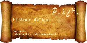 Pittner Ákos névjegykártya